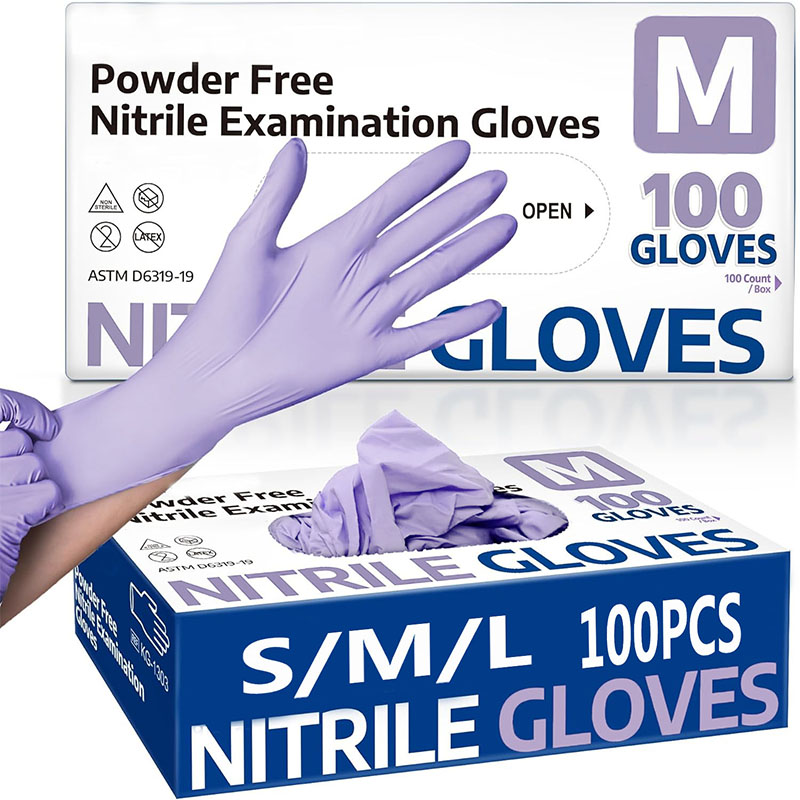 Nitrile Mechanic Glove - Guantes de nitrilo desechables morados, impermeables,