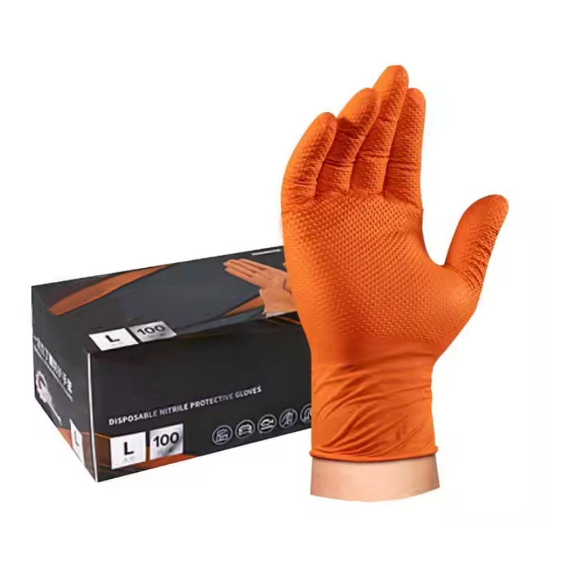 Nitrile Mechanic Glove - Guantes de nitrilo naranja industriales de