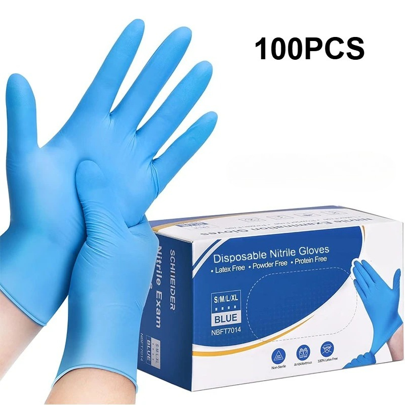 Latex Disposable Glove - 100 Guantes Desechables de Nitrilo Azules,