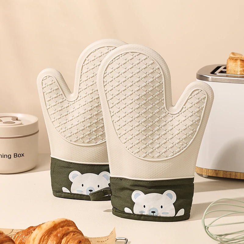 Oven Mitt Silicone - Guantes de Silicona para Aislamiento Térmico,