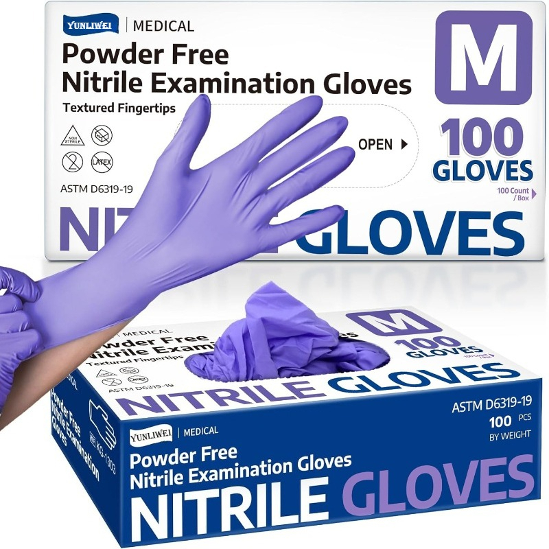 Exam Glove Nitrile - Guantes Desechables de Nitrilo Morados para