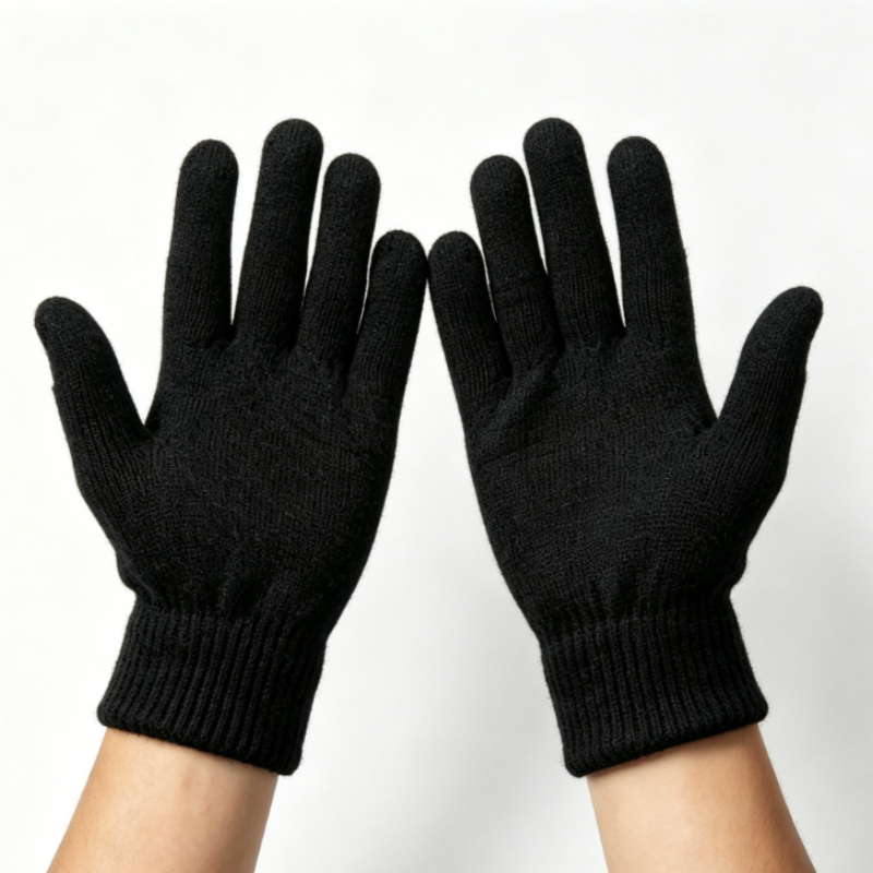 Wool Glove Lined - Guantes de lana tejidos para hombre