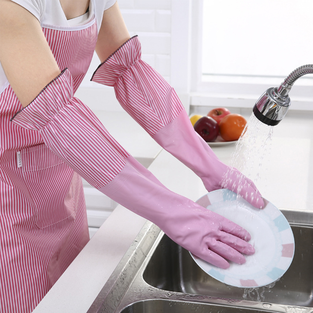 Dish Glove Rubber - Guantes de goma de manga larga