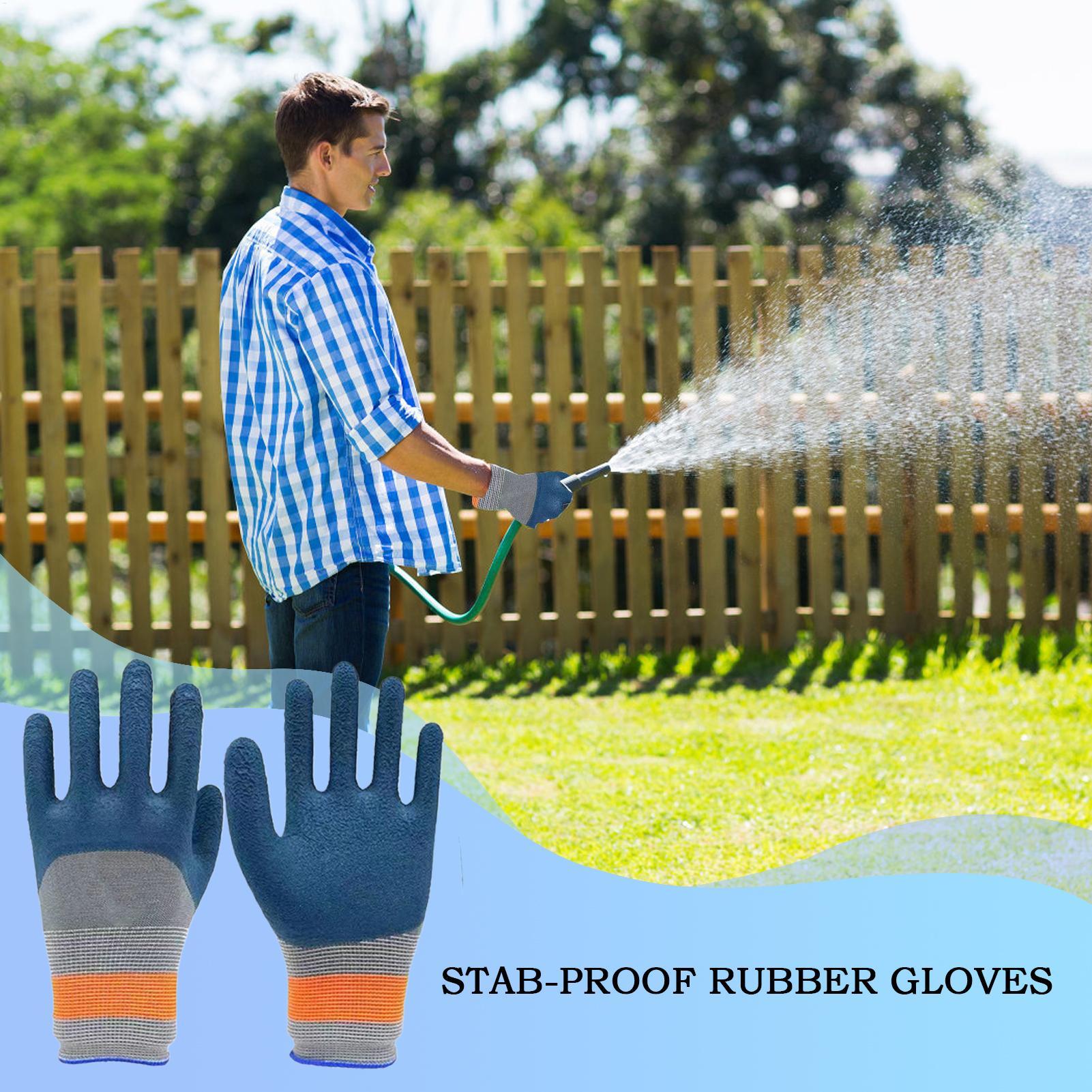 Gardening Glove Waterproof - Guantes de Jardinería de Látex Impermeables,