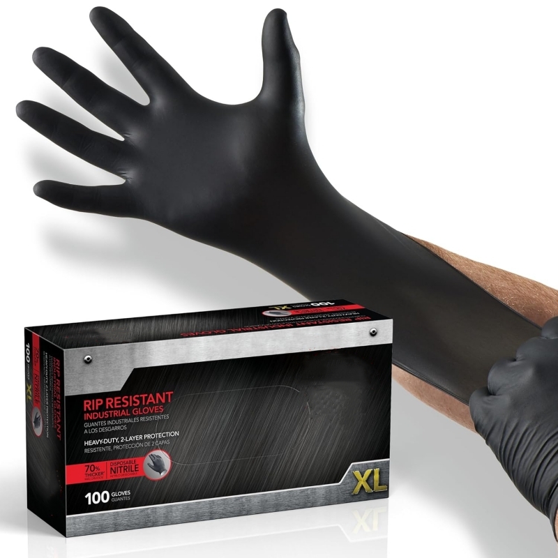Latex Disposable Glove - 100 Guantes de Nitrilo Negros Desechables,