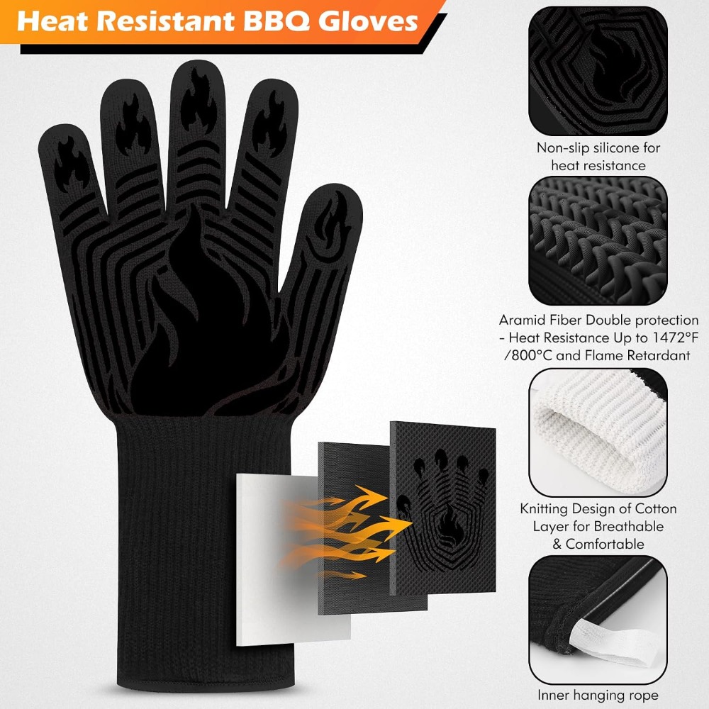 Heat Resistant Glove - Guantes para Barbacoa, 1472 ° Guantes