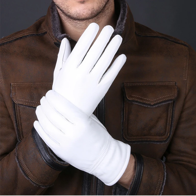 Guantes blancos de cuero genui - Leather Driving Glove reseña y precio