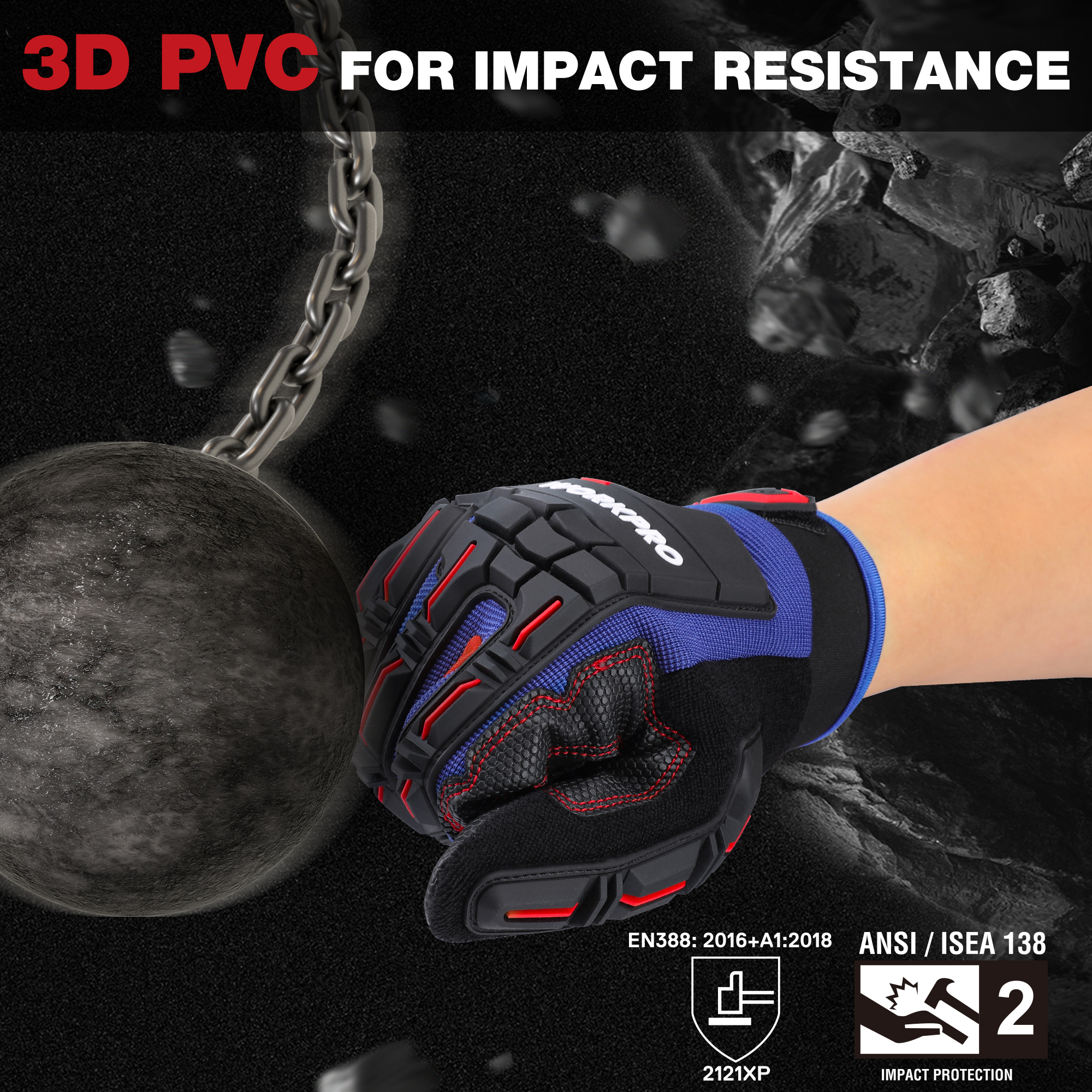 WORKPRO-guantes de trabajo de  - Work Glove Impact reseña y precio