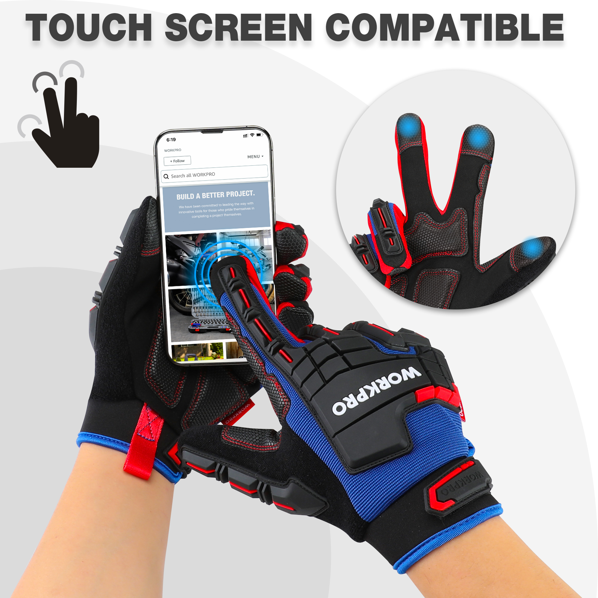 WORKPRO-guantes de trabajo de  - Work Glove Impact reseña y precio