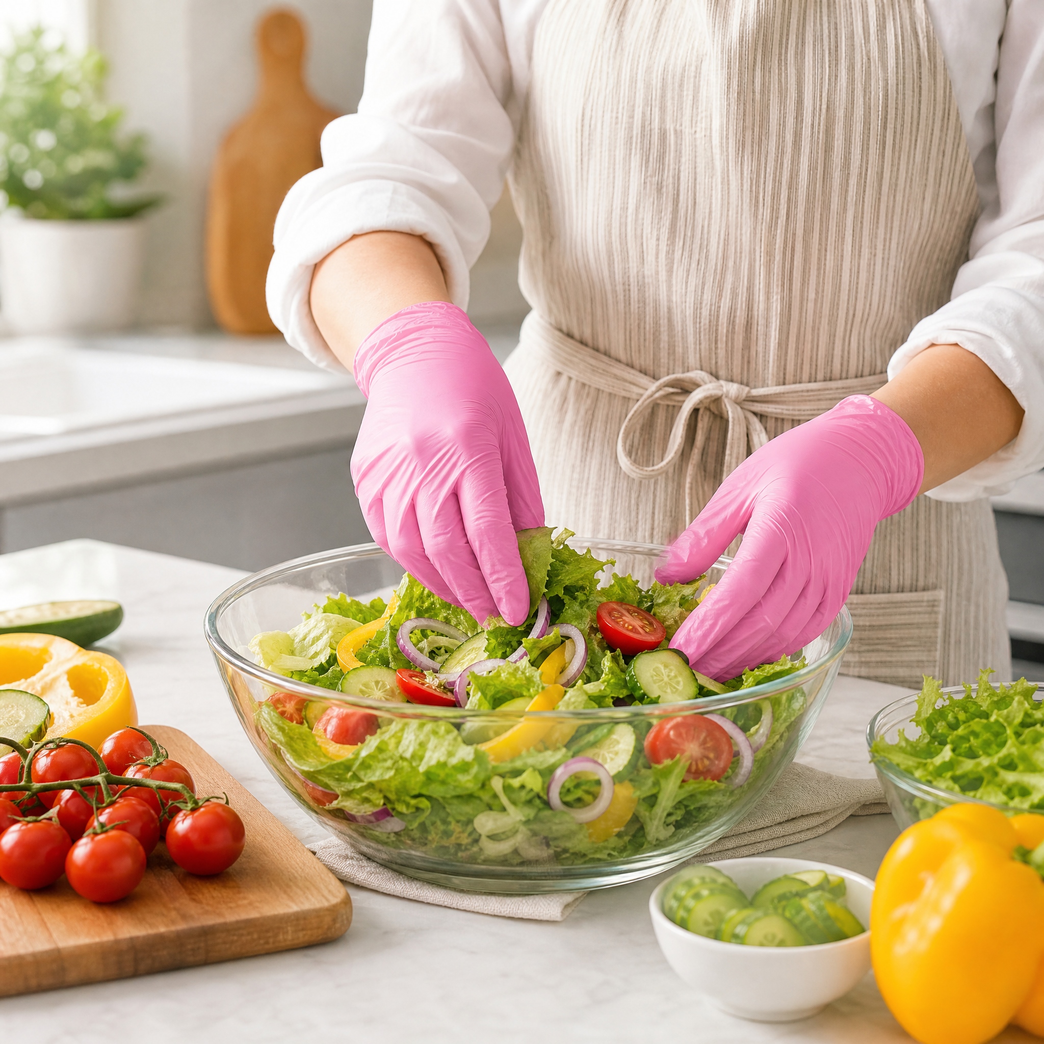 Guantes de Nitrilo Rosa Simple - Rubber Glove Cleaning reseña y precio