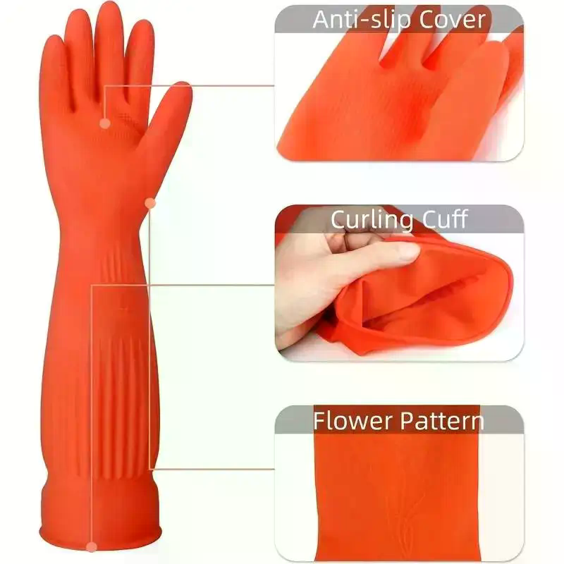 Guantes largos de goma reutili - Dish Glove Rubber reseña y precio