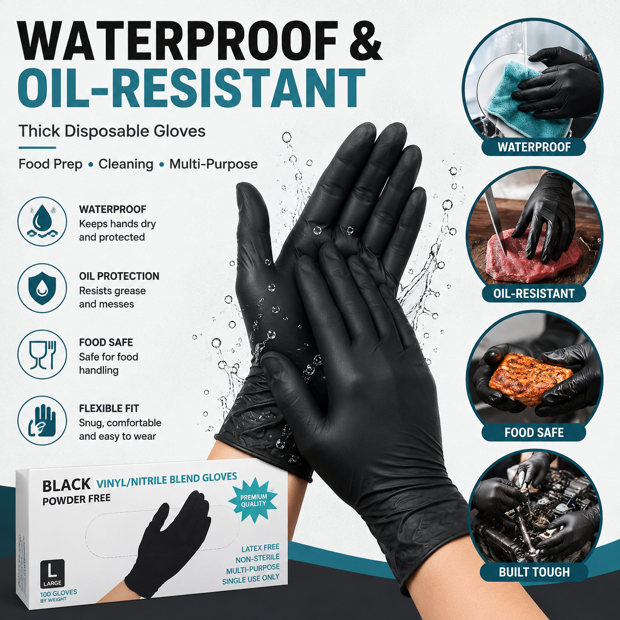 Guantes de nitrilo negros dese - Exam Glove Nitrile reseña y precio