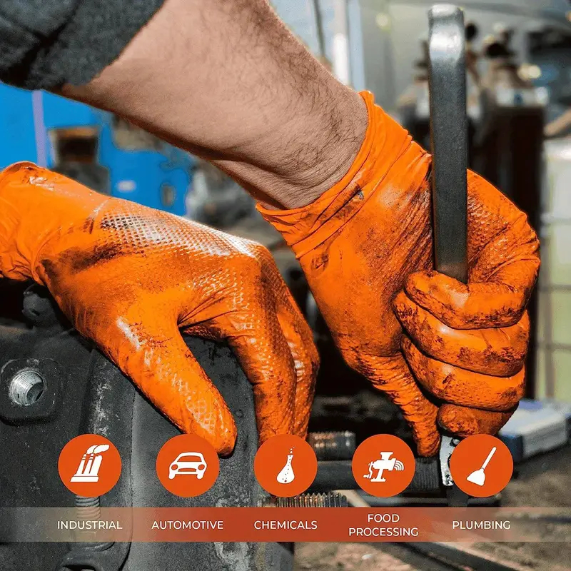 Guantes de Nitrilo Naranja de  - Nitrile Mechanic Glove reseña y precio