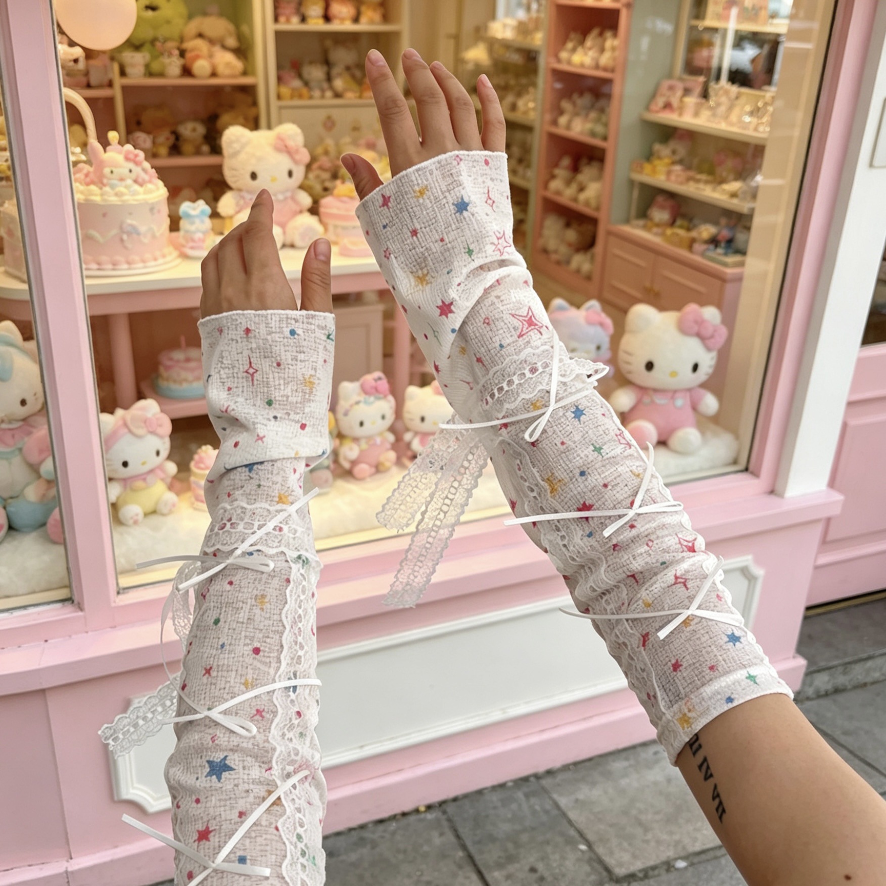 Mangas de encaje con estampado - Fingerless Glove Knit reseña y precio